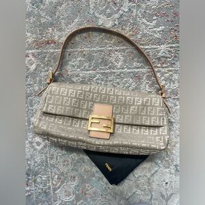 SOLD Fendi Baguette Beige gold FF print